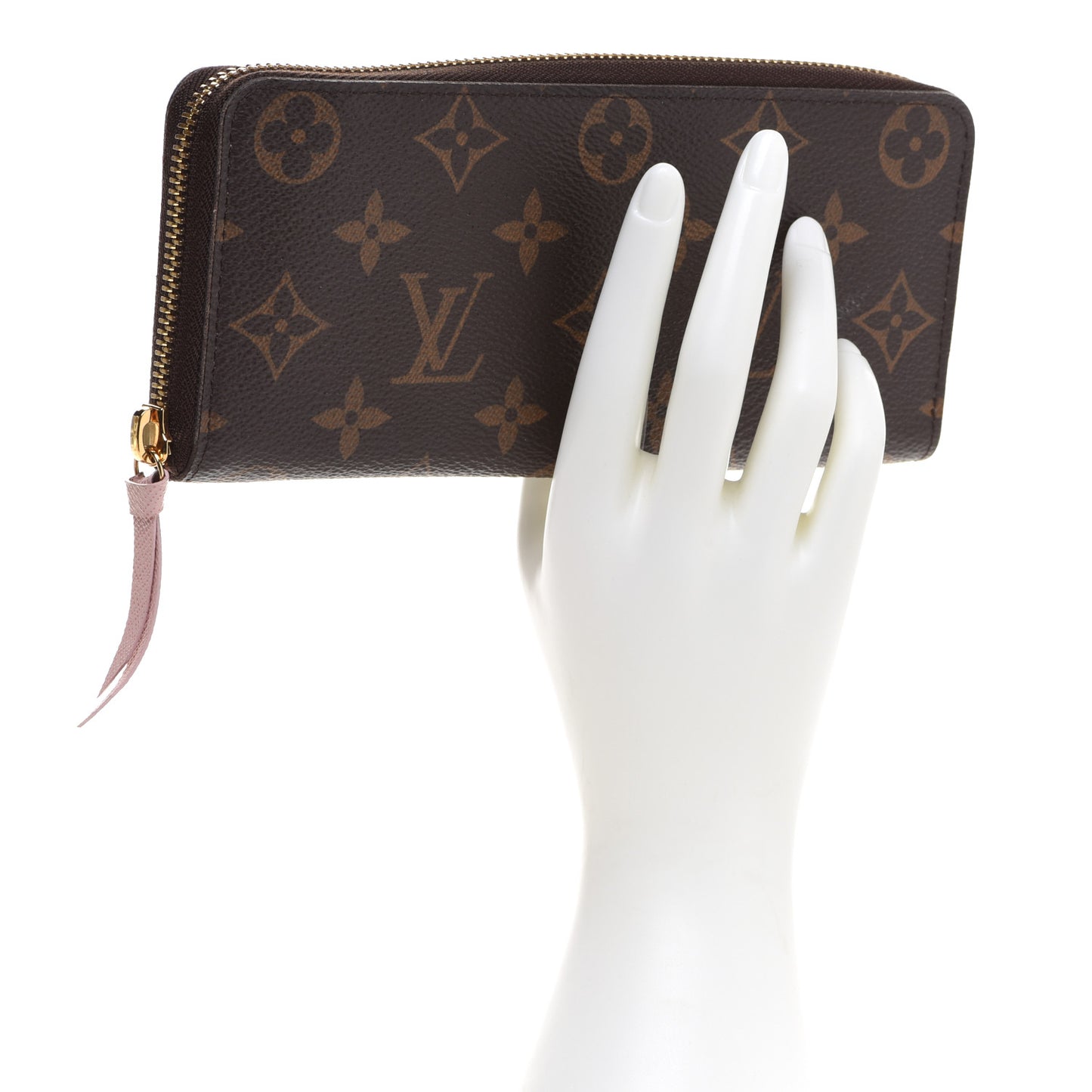 Monogram Clemence Wallet Rose Ballerine