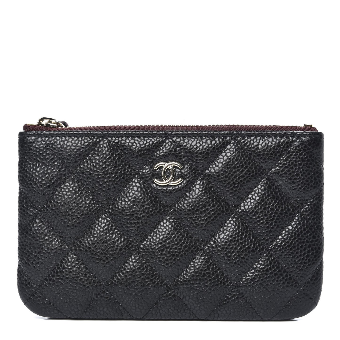 Caviar Quilted Small Cosmetic Case Black