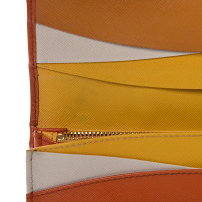 Prada Saffiano Multicolor Continental Flap Wallet Papaya 12 of 16