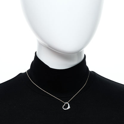 Tiffany Sterling Silver 16mm Elsa Peretti Open Heart Pendant Necklace 2 of 5