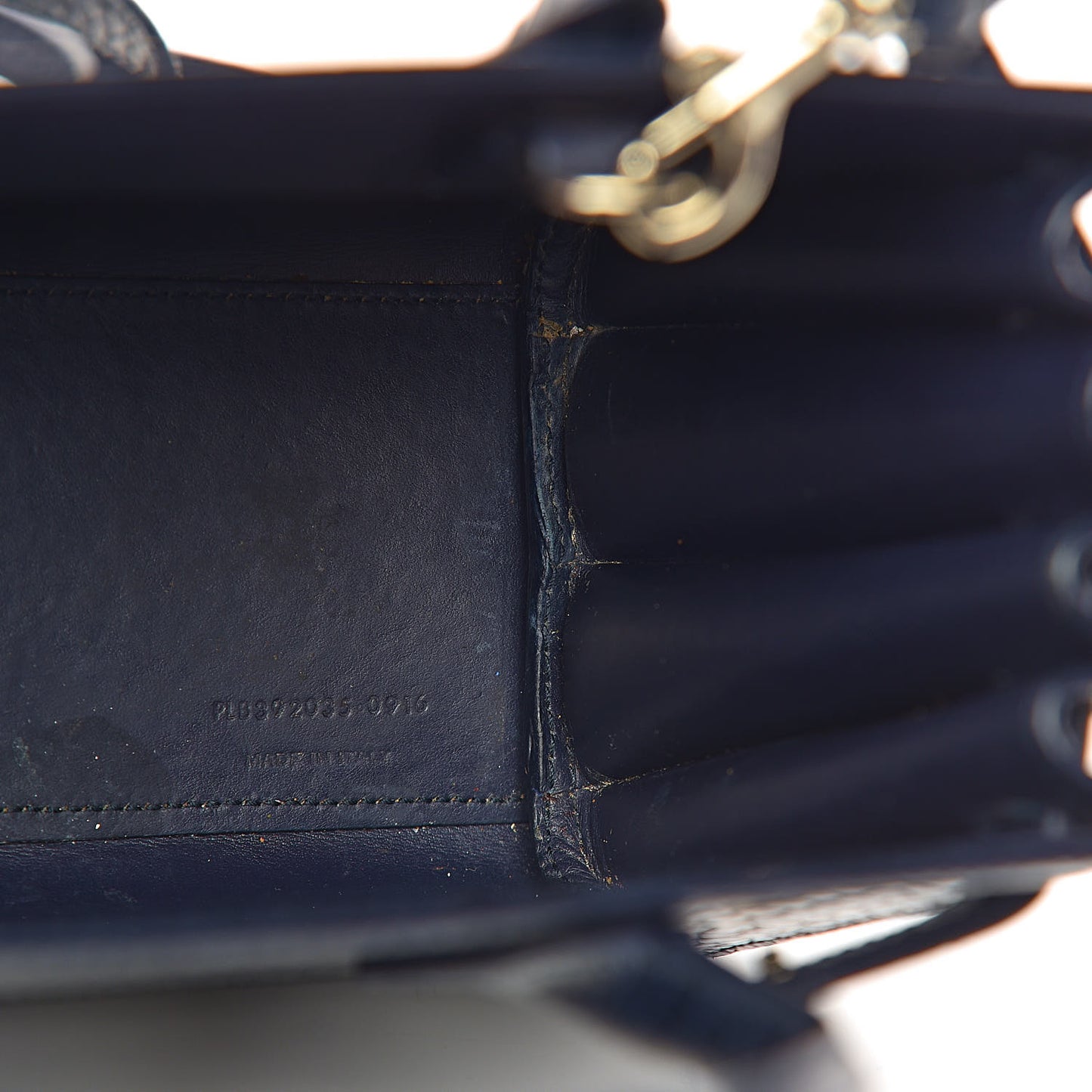 Calfskin Crocodile Embossed Nano Sac De Jour Navy