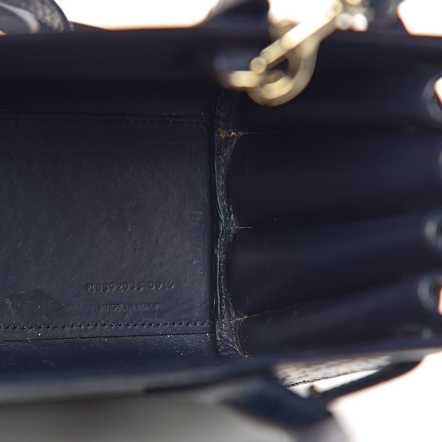 Saint Laurent Calfskin Crocodile Embossed Nano Sac De Jour Navy 8 of 13