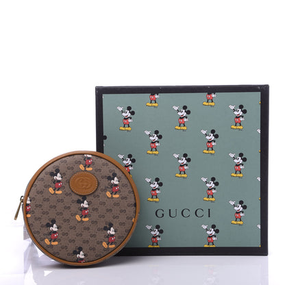 Gucci X DISNEY Mini Vintage GG Supreme Monogram Mickey Mouse Round Backpack Beige Vintage Sun Oil 9 of 9