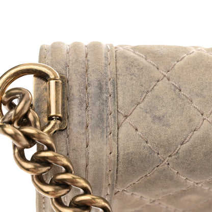 Chanel Iridescent Calfskin Quilted Small Boy Flap Beige 11 of 12