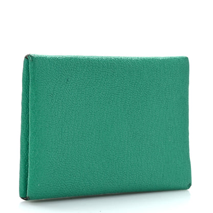 Hermes Chevre Mysore Verso Calvi Card Case Menthe Bleu Brume 3 of 9