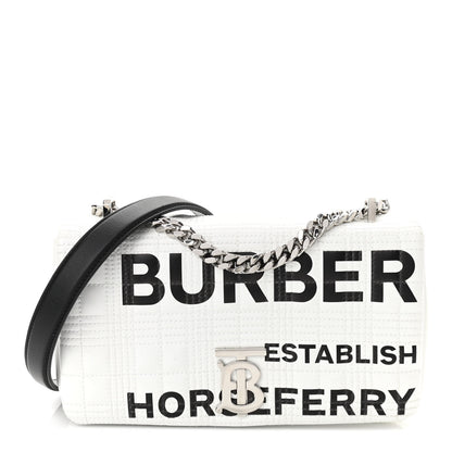 Burberry Patent Quilted Horseferry Print Small Lola Bag White 1 of 10