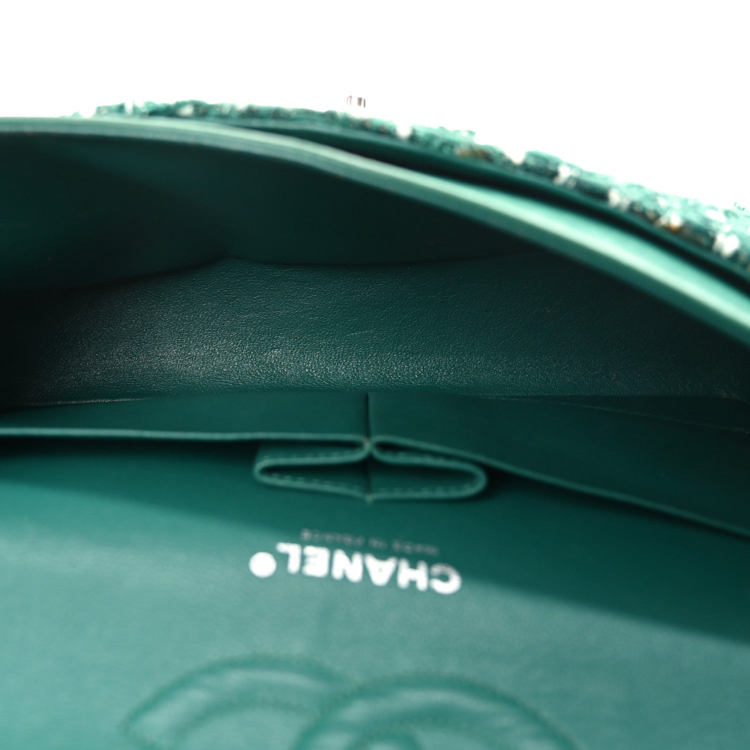 Chanel Tweed Quilted Medium Double Flap Green 5 of 13