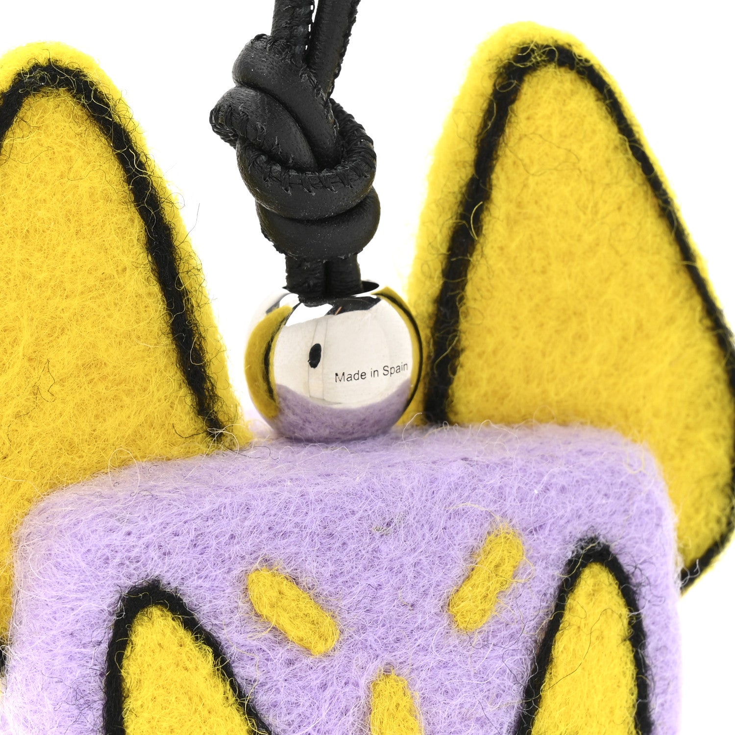Loewe X LOUIS WAIN Felt Calfskin Cat Charm Purple Yellow 7 of 8