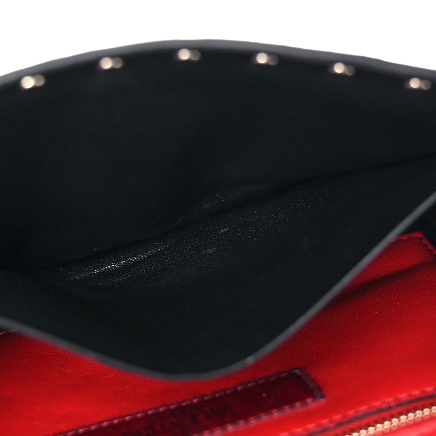 Valentino Garavani Metallic Wrinkled Lambskin Rockstud Spike Wallet on Chain Lipstick 13 of 13