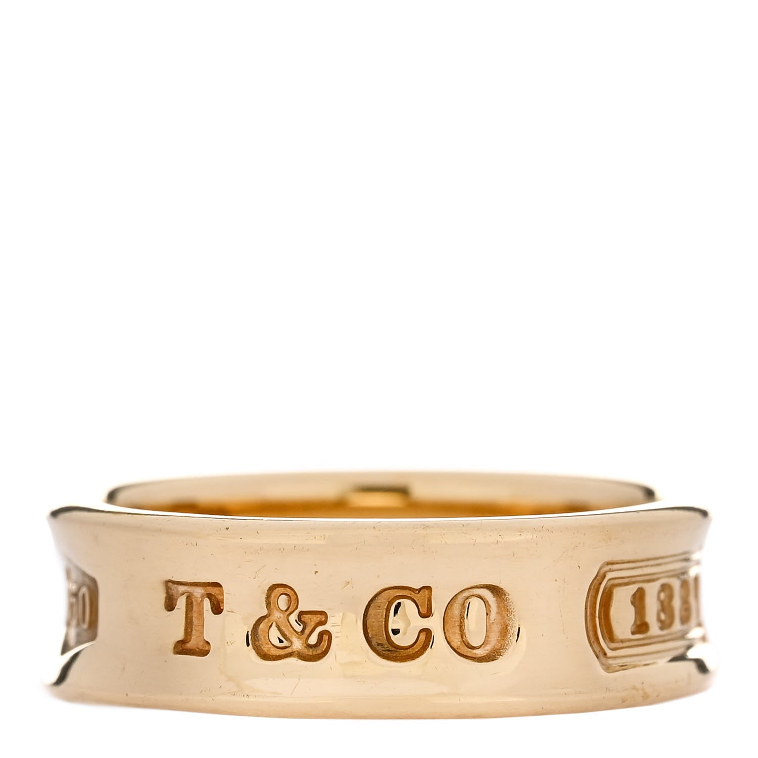 Tiffany 18K Yellow Gold 1837 Band Ring 56 7.5 1 of 6
