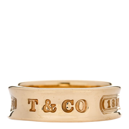 Tiffany 18K Yellow Gold 1837 Band Ring 56 7.5 1 of 6