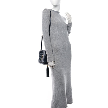 Saint Laurent Calfskin Matelasse Monogram Lou Camera Bag Deep Marine 2 of 11