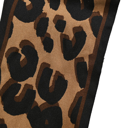 Louis Vuitton Silk Leopard Bandeau Scarf Marron 4 of 4