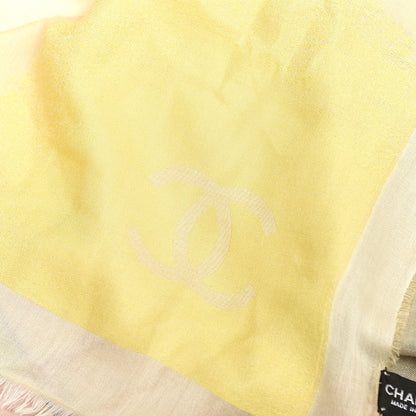 Chanel Cashmere Silk Geometric Scarf Beige Multicolor 2 of 3