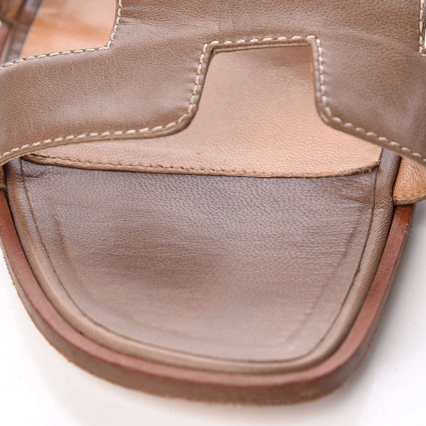 Box Calfskin Oran Sandals 38 Taupe