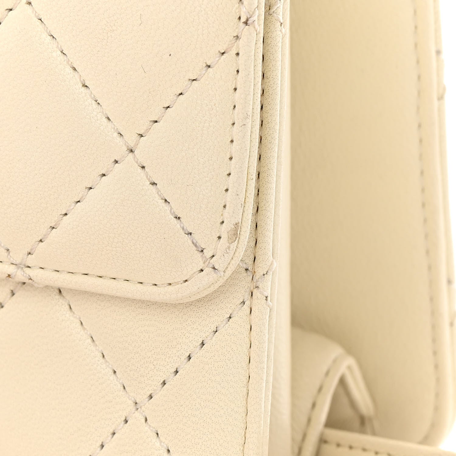 Chanel Sheepskin Quilted Beauty Lock Flap White 19 of 19