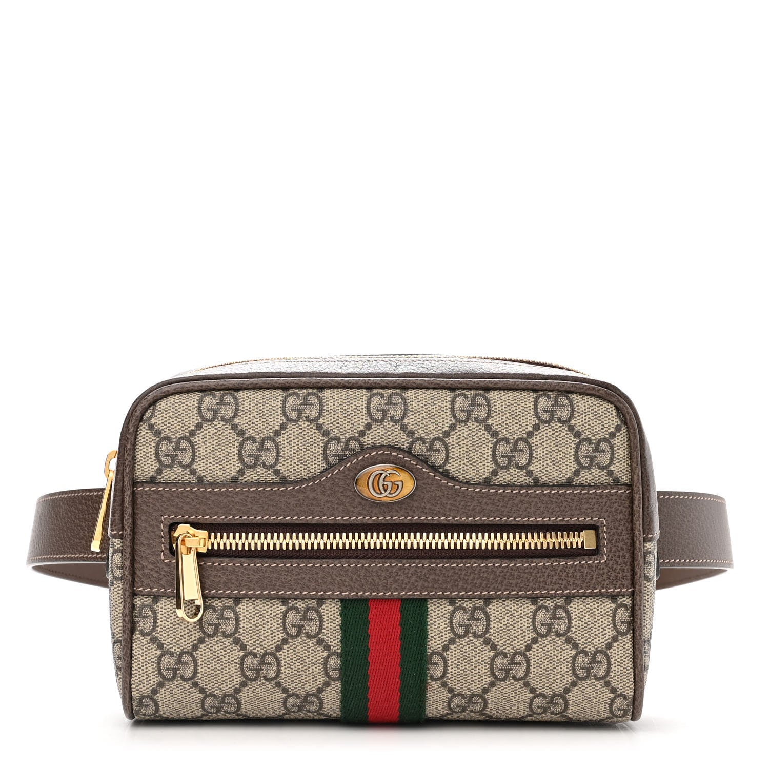 Gucci GG Supreme Monogram Web Small Ophidia Belt Bag 85 34 Dark Brown 1 of 11