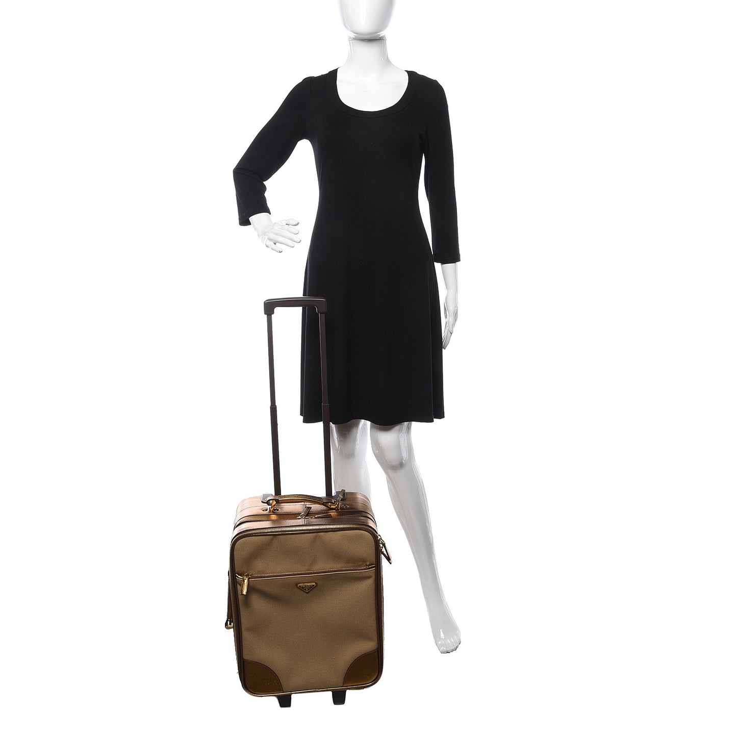 Metallic Cinghiale Canvas Trolley Luggage Naturale Oro