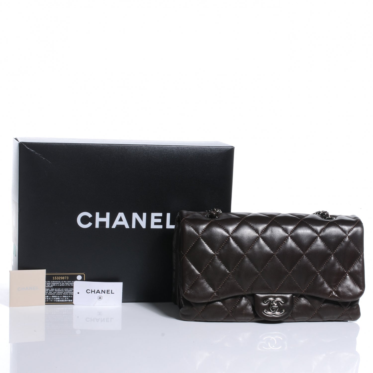 Chanel Lambskin Quilted 3 Large Flap Dark Brown 5 of 8
