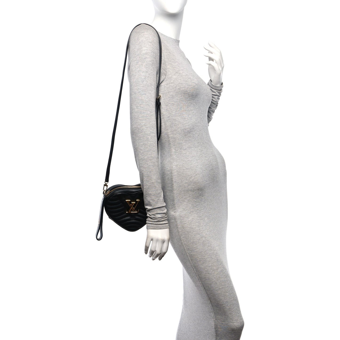Calfskin New Wave Heart Bag Black