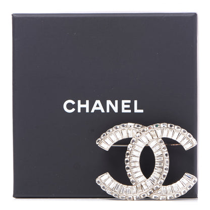 Chanel Baguette Crystal CC Brooch Silver 5 of 5