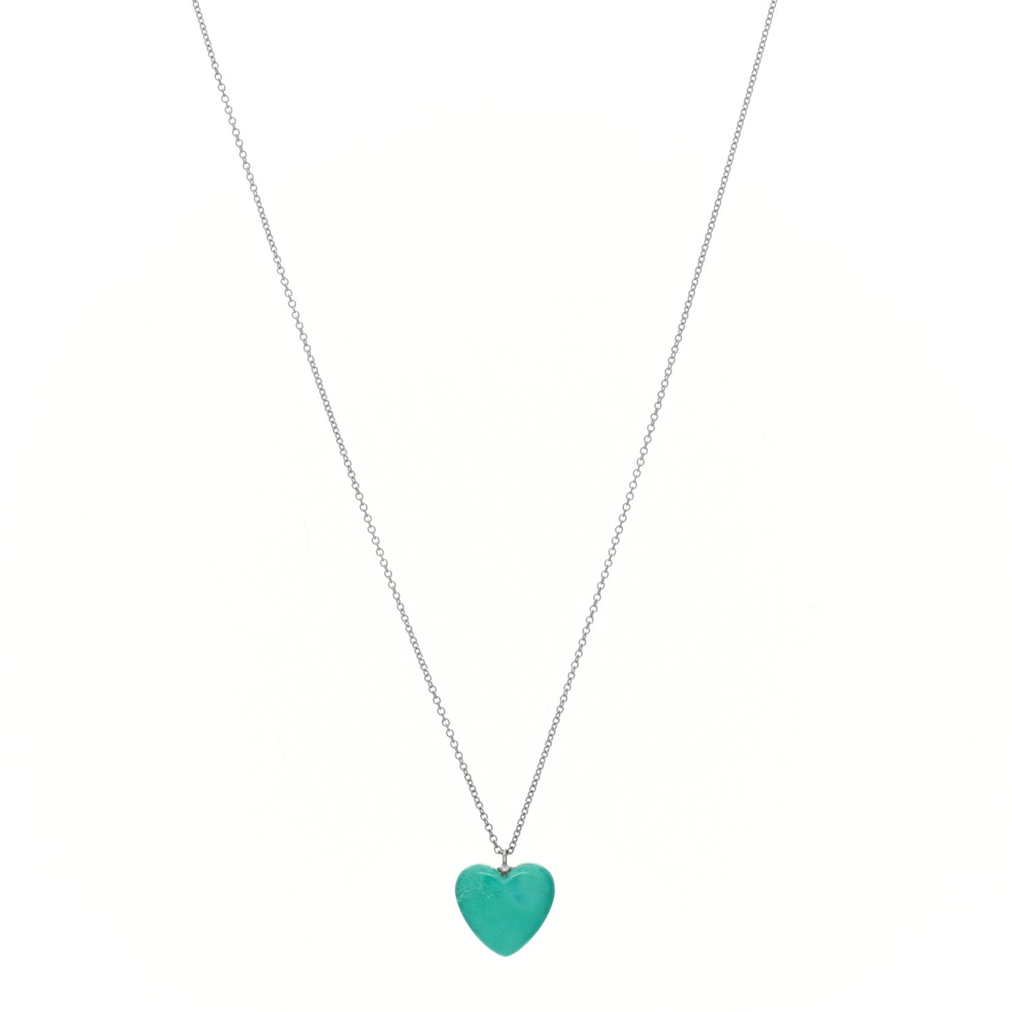 Sterling Silver Turquoise Heart Pendant Necklace