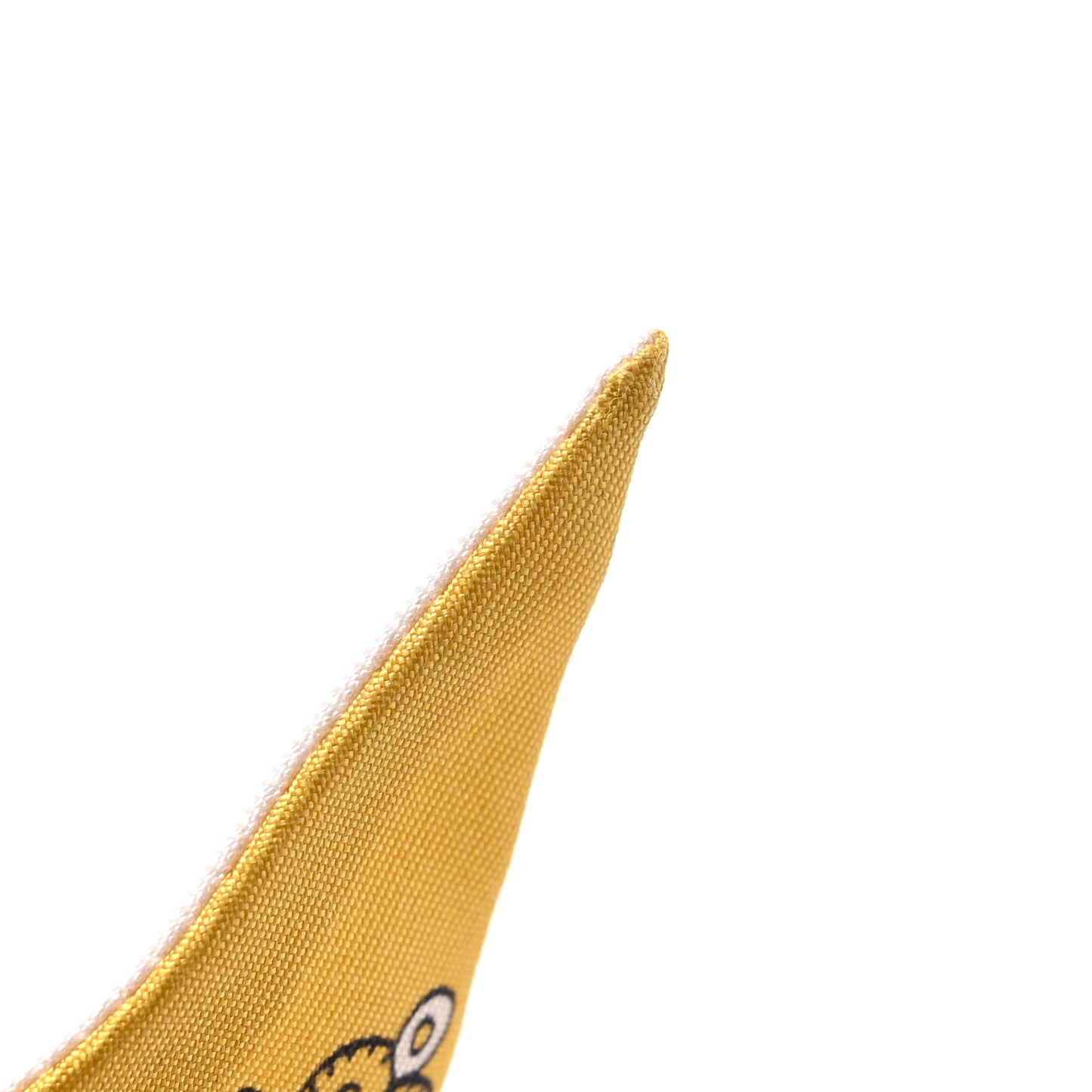 Silk Studded Tatouages Marins Bandana Twilly Blanc Jaune Paille Noir