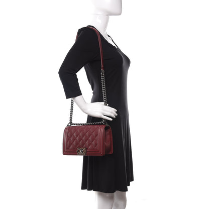 Chanel Calfskin Double Stitch Medium Boy Flap Burgundy 3 of 10
