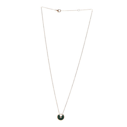 Cartier 18K Pink Gold Diamond Malachite XS Amulette de Cartier Pendant Necklace 3 of 5