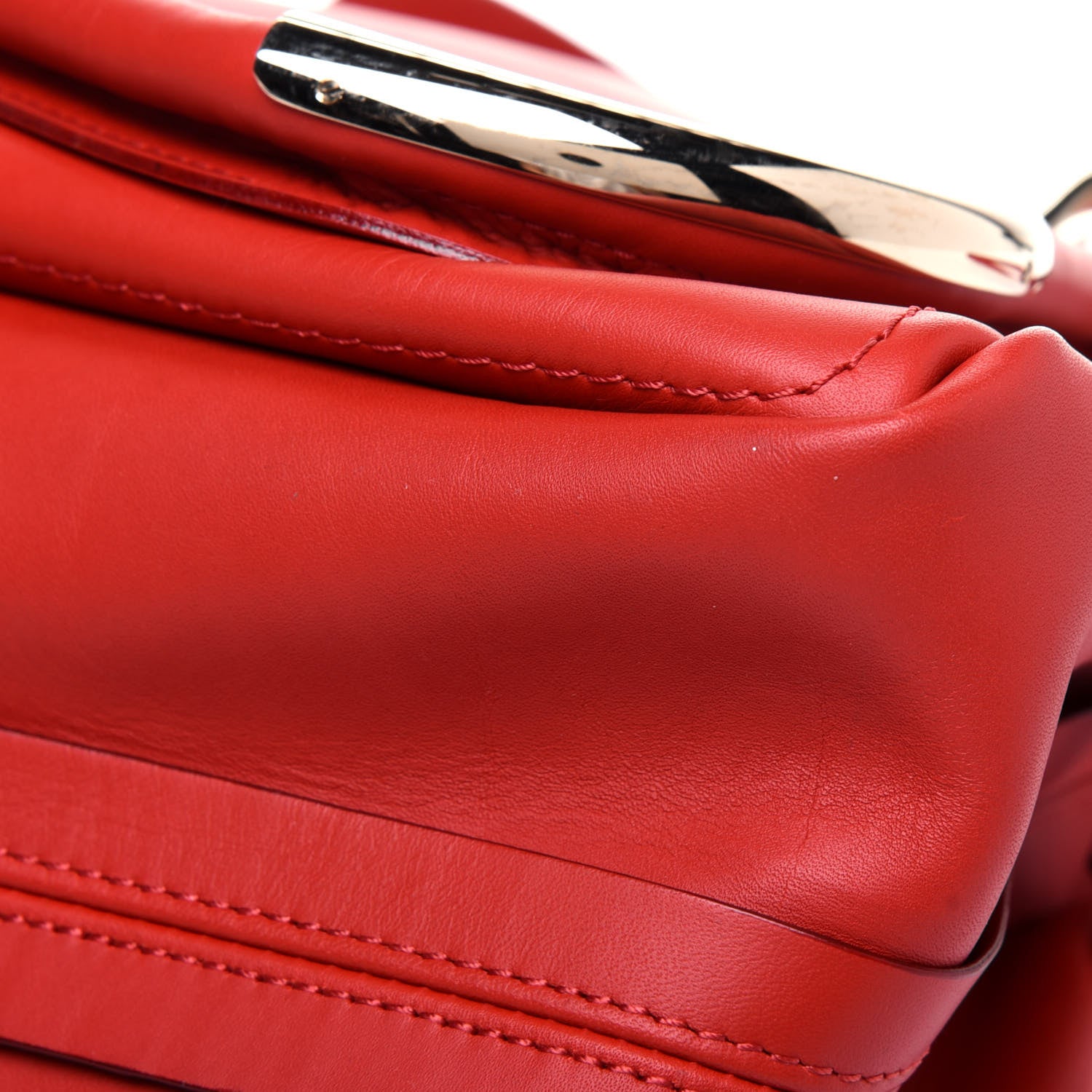 Chloe Calfskin Medium Paraty Metal Bar Trim Red 12 of 29