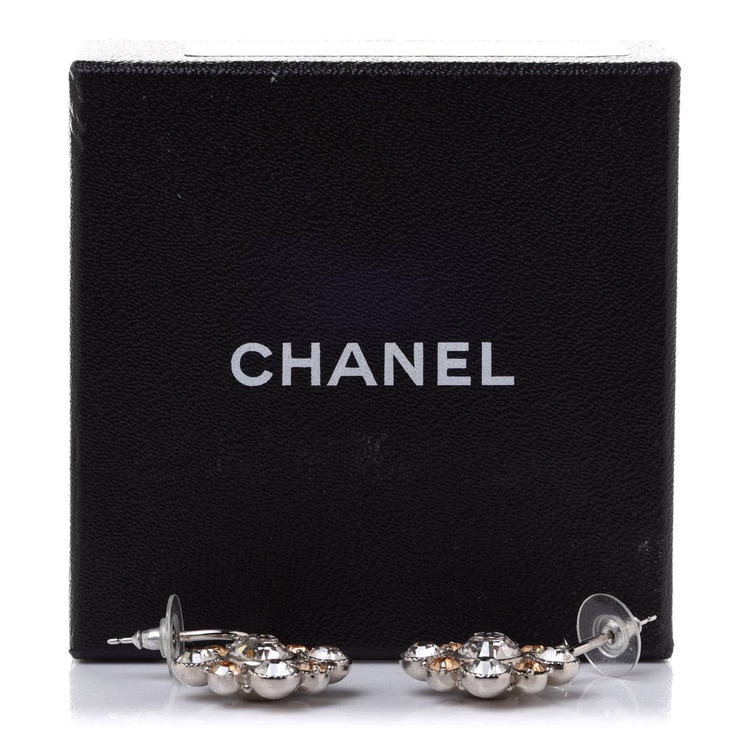 Crystal CC Dangle Earrings Silver