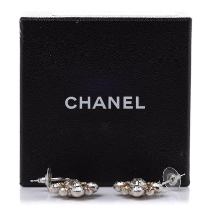 Chanel Crystal CC Dangle Earrings Silver 5 of 5