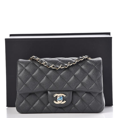 Chanel Caviar Quilted Mini Rectangular Flap Dark Grey 8 of 8