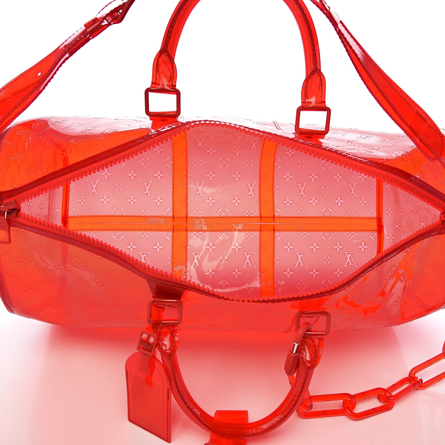 PVC Monogram Keepall Bandouliere 50 Grenadine Red