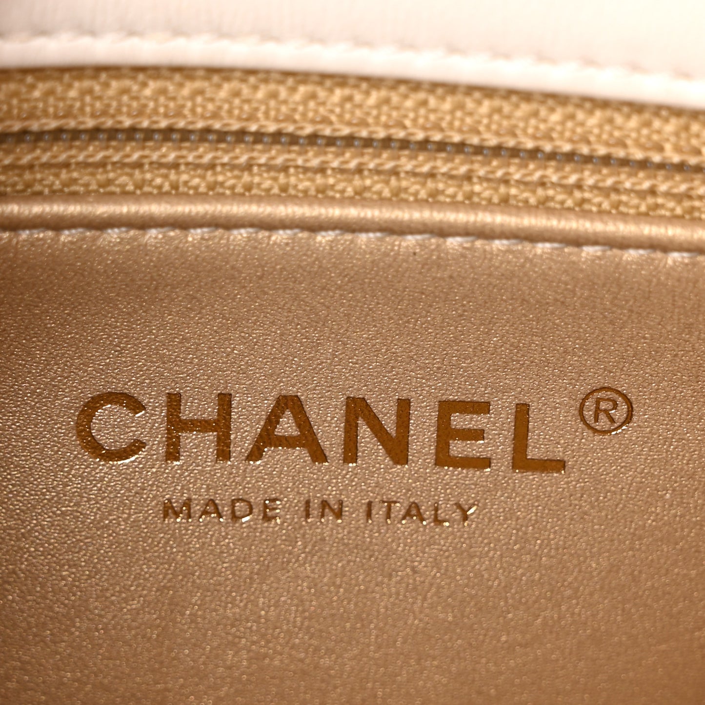 Lambskin Quilted Small CC Crystal Logo Chain Flap White