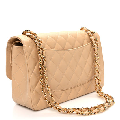 Chanel Caviar Quilted Jumbo Double Flap Beige 3 of 10