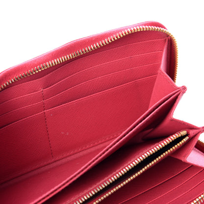 Prada Saffiano Fiocco Bow Zip Around Wallet Peonia 7 of 10