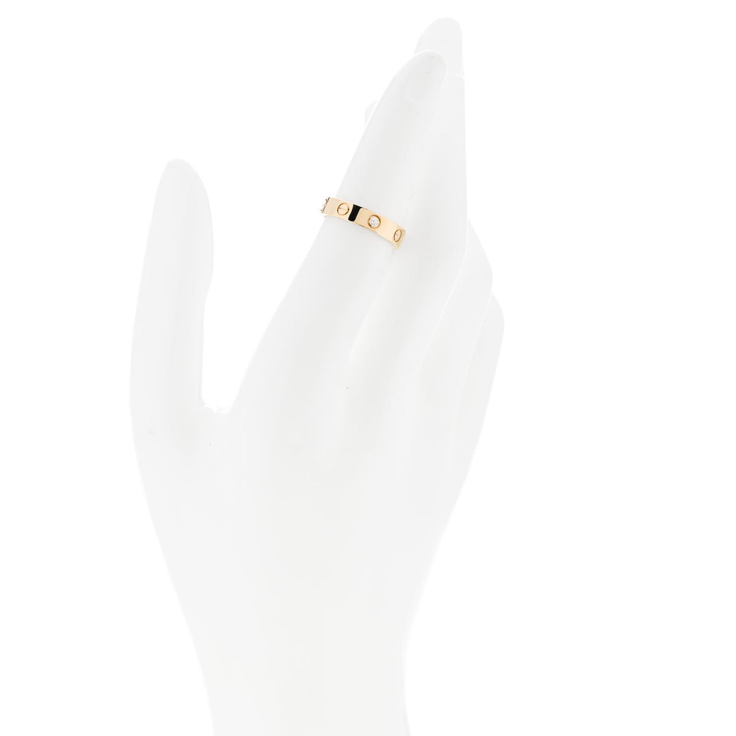 18K Yellow Gold Diamond 4mm LOVE Ring 50 5.25