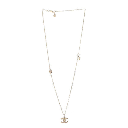 Chanel Crystal CC Necklace Light Gold 3 of 6