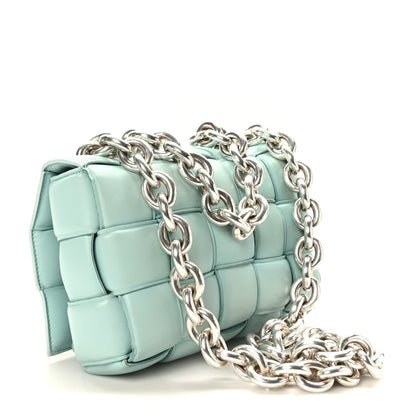 Bottega Veneta Lambskin Maxi Intreccio Padded Chain Cassette Crossbody Bag Spearmint 3 of 8
