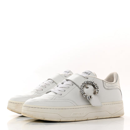 Jimmy Choo Calfskin Crystal Osaka Oakland Sneaker 36 White Silver 3 of 6