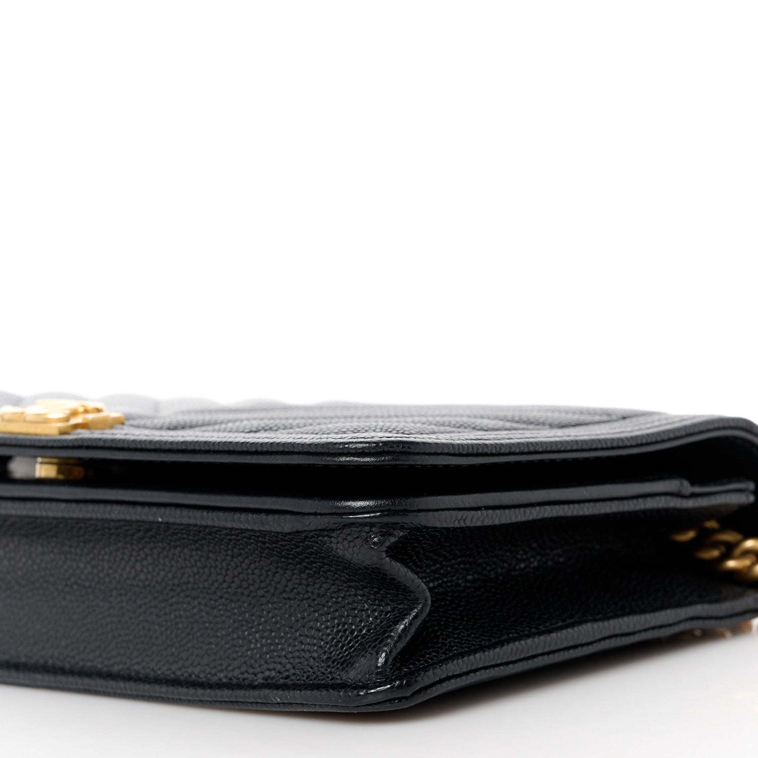 Chanel Caviar Chevron Quilted Boy Wallet On Chain WOC Black 11 of 11