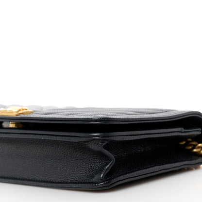 Chanel Caviar Chevron Quilted Boy Wallet On Chain WOC Black 11 of 11