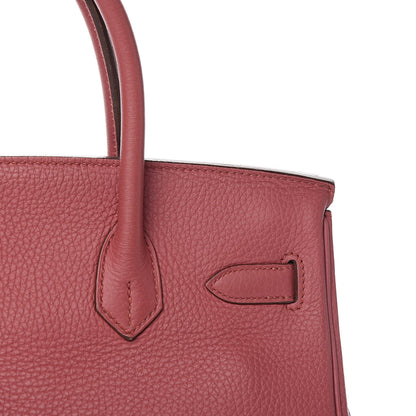 Hermes Taurillon Clemence Birkin 30 Bois de Rose 33 of 33