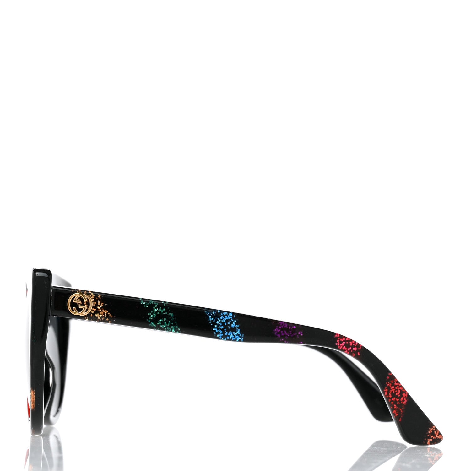 Gucci Glitter Acetate Cat Eye Sunglasses GG0325S Black 3 of 7