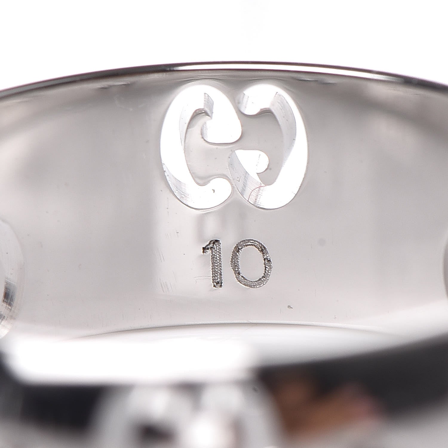 Gucci 18K White Gold Diamond 6mm Icon Band Ring 50 5.25 5 of 8