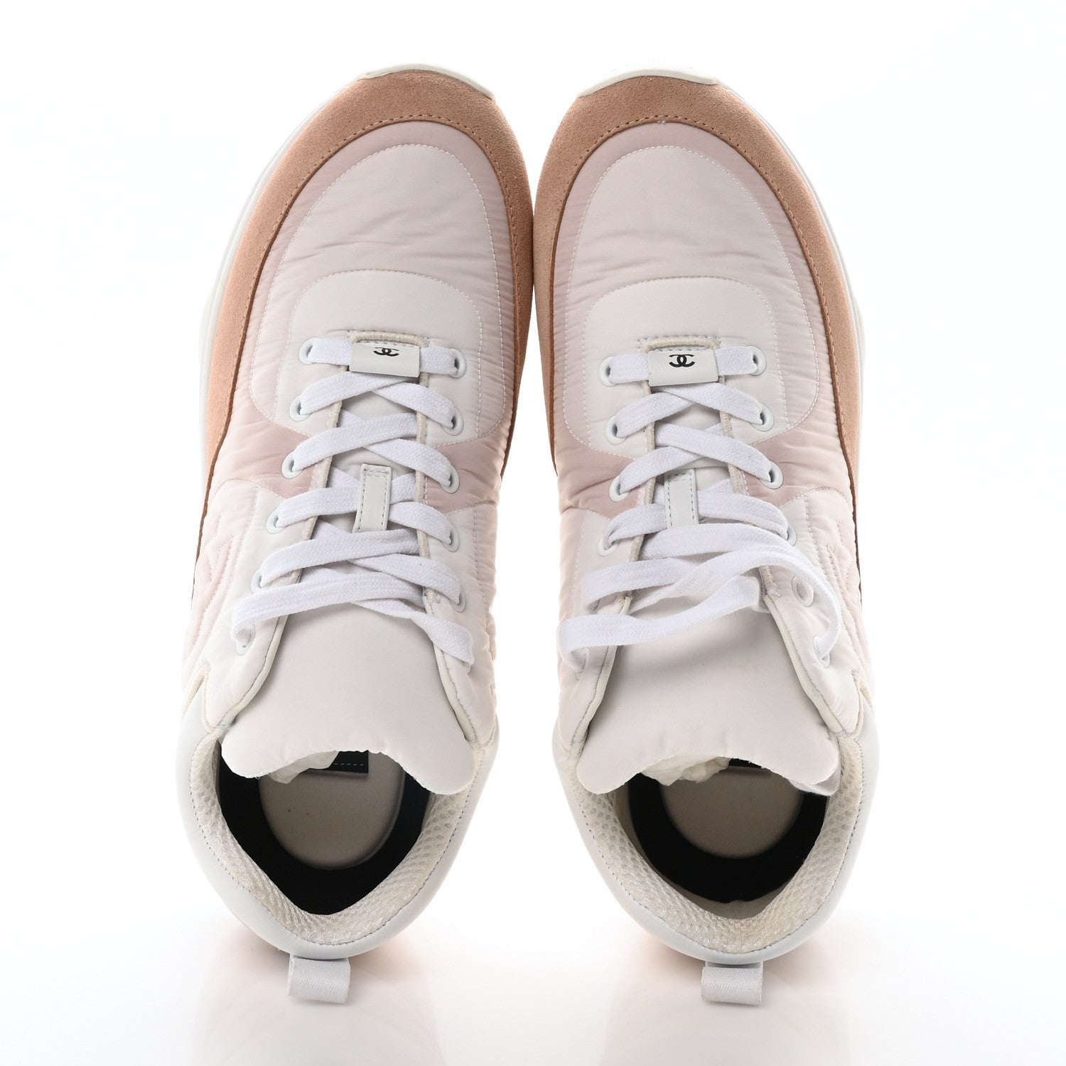 Chanel Nylon Suede Calfskin CC Sneakers 40 Pink 2 of 9