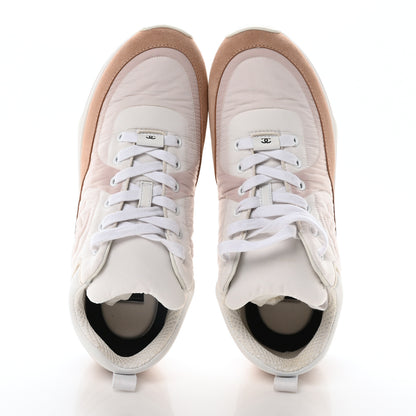 Chanel Nylon Suede Calfskin CC Sneakers 40 Pink 2 of 9