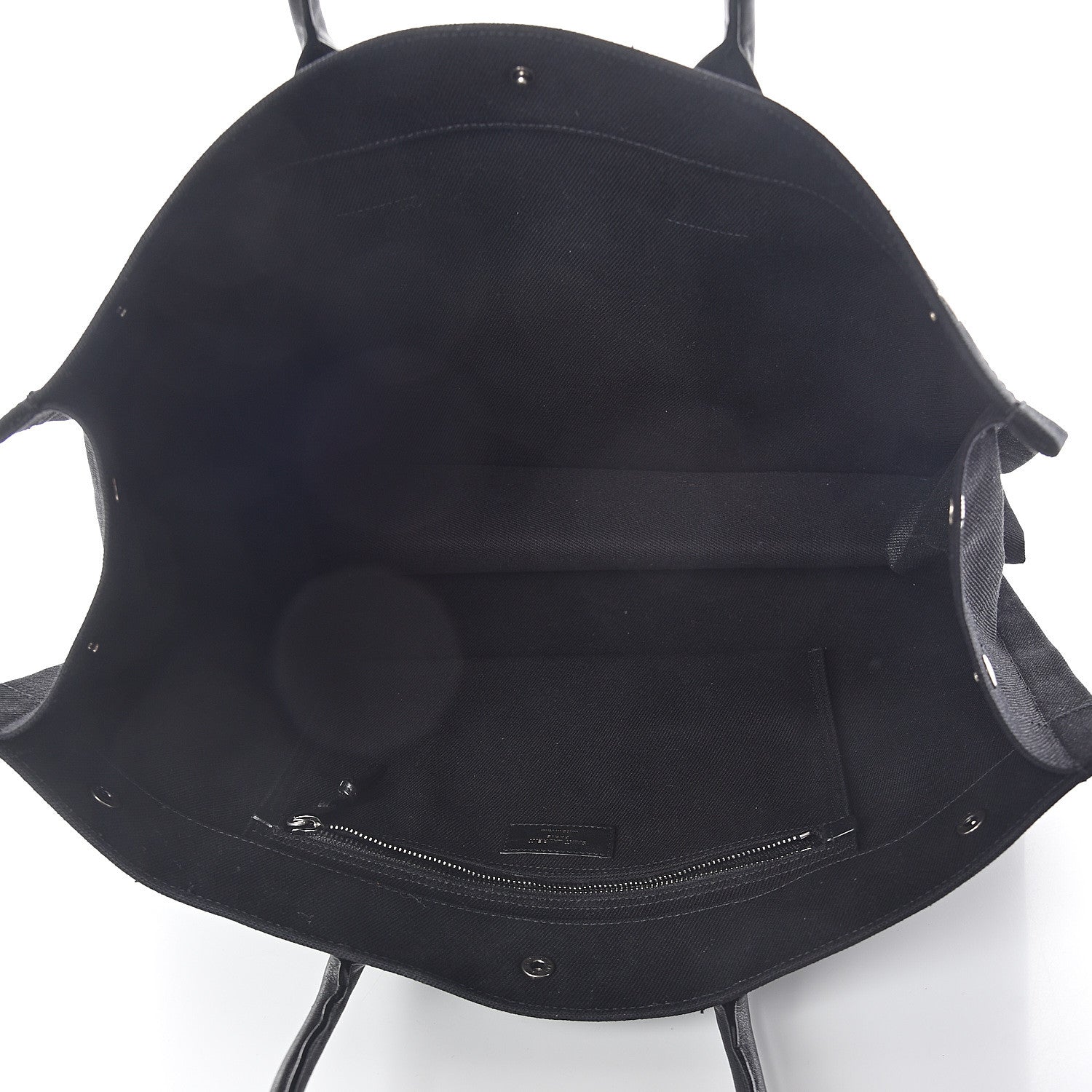 Saint Laurent Linen Calfskin Rive Gauche Tote Black 4 of 8