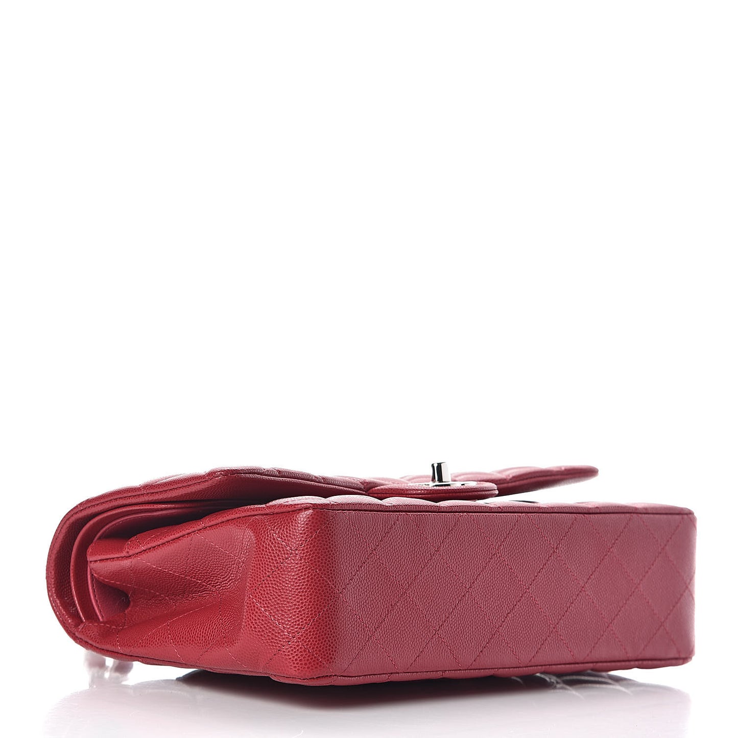 Caviar Quilted Medium Double Flap Red
